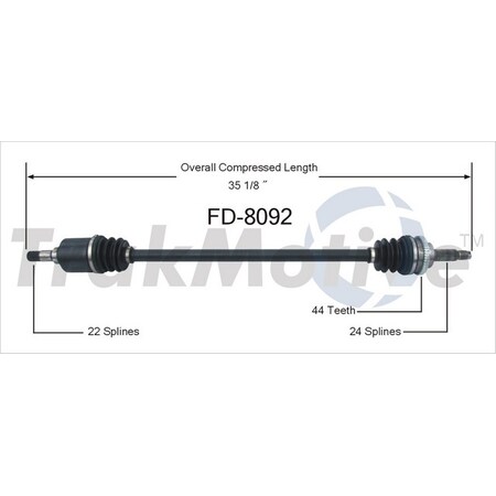 Surtrack Axle Cv Axle Shaft, Fd-8092 FD-8092